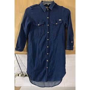 MOTHER Women's Denim‎ Midi Dress Size XS Button Up Front